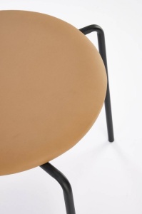 SCAUN DINING K524, MARO DESCHIS/NEGRU, DIN RATTAN, PIELE ECOLOGICA SI PICIOARE DIN METAL , STIL MODERN - Img 8
