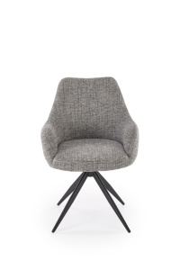 SCAUN DINING PIVOTANT K564, GRI/NEGRU, TAPITERIE DIN STOFA SI PICIOARE DIN METAL, STIL MODERN - Img 3