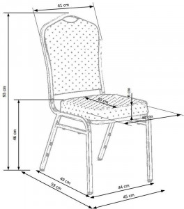 SCAUN DINING/SALI DE CONFERINTA K66S ARGINTIU/ALBASTRU INCHIS STIL MODERN HALMAR - Img 3