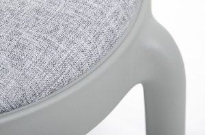 SCAUN GRI DESCHIS DIN MATERIAL TEXTIL FLUFFI STIL MODERN B2 - Img 3