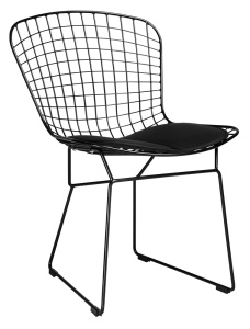 SCAUN NET SOFT, CONFECTIONAT DIN METAL NEGRU, CU PERNA TAPITATA CU PIELE ECOLOGICA, STIL MODERN - Img 1