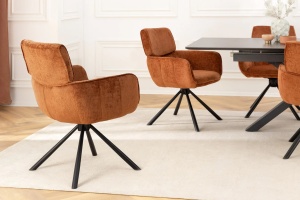 SET 2 SCAUNE ROTATIVE, UNIQUE, 180 GRADE, DIN MATERIAL CHENILLE CARAMIZIU SI PICIOARE METAL, ARTIM GROUP SELECTION - Img 8
