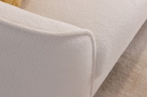 SOFA/DIVAN, 205CM, TEXTIL PLUS, BOUCLE, ALB/AURIU, DESIGN EXCLUSIVIST, ARTIM GROUP SELECTION - Img 2