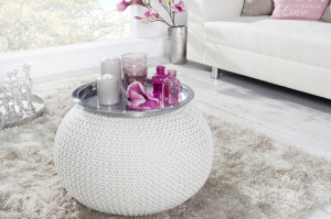 TABURET MULTIFUNCTIONAL ALB LEEDS 23100 - DESIGN MODERN - Img 2