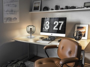 VEIOZA ICON, 20 CM, CROM/FUMURIU, DIN METAL SI STICLA, STIL MODERN - Img 1