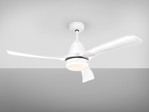 VENTILATOR ASPAS, CU TELECOMANDA, 45/55 CM, ALB/OPAL, DIN METAL, LEMN SI STICLA, STIL MODERN - Img 2