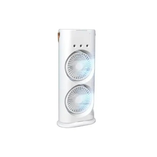 Ventilator Portabil Dublu „Mist & Breeze” – Cu Pulverizare Fină și Oscilație de 90°