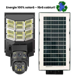 Lampă Solară cu Cameră de Supraveghere SIM 4G, Aplicatie Mobila V380, 1920x2160, Microfon + Difuzor încorporat - Img 1