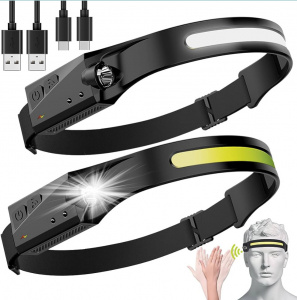 SET 2 x Lanterna OEM LED cu acumulator intern cu senzor miscare, 350 lumeni, camping, pescuit, service auto, incarcare USB Type C, waterproof, L99 - Img 6