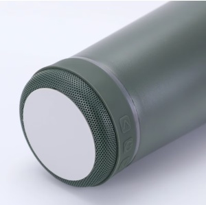 Cana tip termos cu boxa bluetooth, capacitate 500 ml, capac cu deschizator sticle, incarcare USB, lumina led, albastru - Img 4