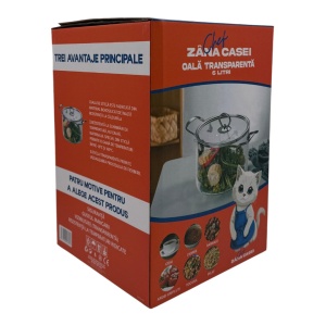 Oală Transparentă din Sticlă Borosilicată 5.5L cu Capac – Zâna Casei, Modernă, Rezistentă la Căldură - Img 5