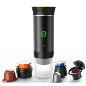 Espressor Portabil 3 în 1 – Cafea Măcinată, Capsule Nespresso & Dolce Gusto | Încălzire Apă | USB Type-C | - Img 5