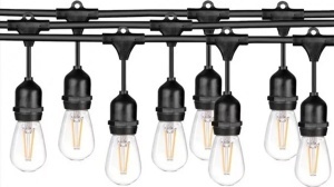 Ghirlandă Solară Decorativă 10m cu 10 Becuri LED Filament 2W – Lumina Caldă, IP65, Panou Solar & Încărcare USB, Interconectabilă - Img 2