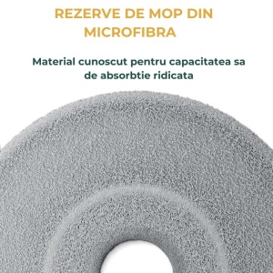 Set Mop Rotativ cu Galeata ZânaCasei Deluxe, Separa Apa Murdara de Cea Curata Consum Redus de apa si detergent, 2 rezerve - Img 2