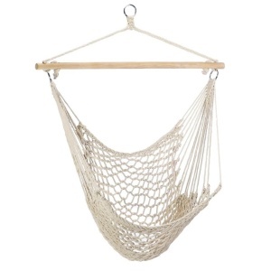 Scaun Hamac Suspendat cu Bară din Lemn, 110 kg, Stil Boho – Pentru Interior și Exterior - Img 1