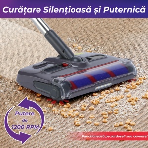 Aspirator Electric Fără Fir cu Perie Auto-Curățare – Ultra Ușor, Puternic, Silențios, Ideal pentru Păr de Animale, Podele și Covoare - Img 2