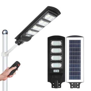 JORTAN LAMPĂ STRADALĂ SOLARĂ 4 MODULE CU LED 480W, SENZOR DE MIȘCARE ȘI TELECOMANDA - Img 3