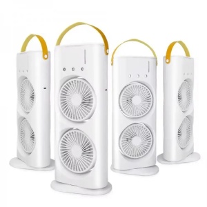 Ventilator Portabil Dublu „Mist & Breeze” – Cu Pulverizare Fină și Oscilație de 90° - Img 4