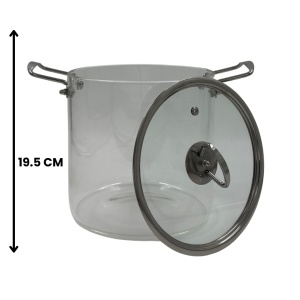 Oală Transparentă din Sticlă Borosilicată 5.5L cu Capac – Zâna Casei, Modernă, Rezistentă la Căldură - Img 3
