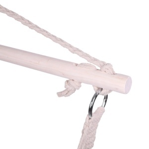 Scaun Hamac Suspendat cu Bară din Lemn, 110 kg, Stil Boho – Pentru Interior și Exterior - Img 2
