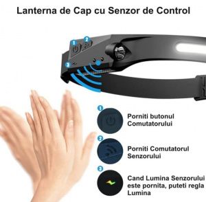 SET 2 x Lanterna OEM LED cu acumulator intern cu senzor miscare, 350 lumeni, camping, pescuit, service auto, incarcare USB Type C, waterproof, L99 - Img 5