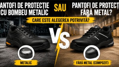 Pantofi de protectie cu bombeu metalic sau fara metal? Ghid complet pentru alegerea potrivita