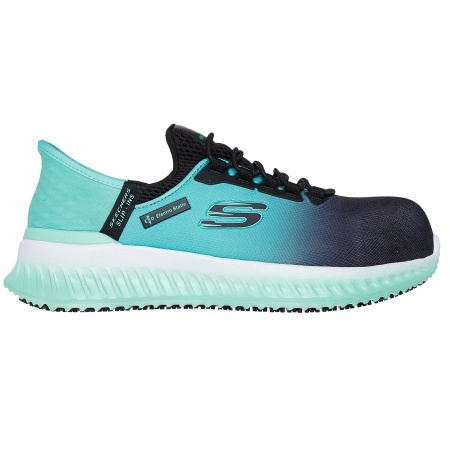 Skechers TILIDO - OMBRAY - Pantofi de protectie dama,negru/turcoaz (S1PL, SR, ESD)