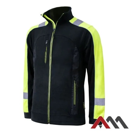 ClassWork - Jacheta Polar Fleece, negru/galben reflectorizant*