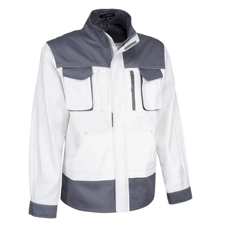 COMFORT-JT-W - Geaca de lucru din bumbac 100%, alb/gri