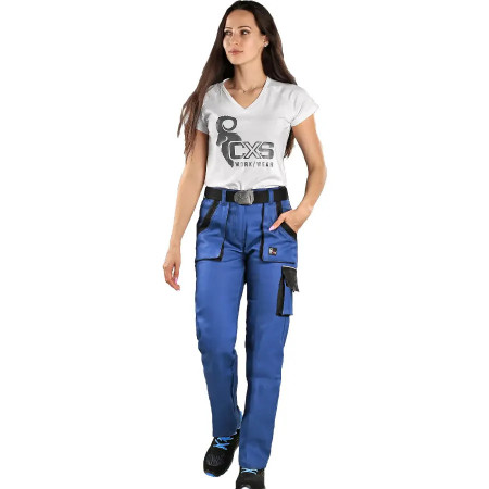 CXS Luxy Elena - Pantaloni de lucru dama, 100% bumbac, albastru/negru
