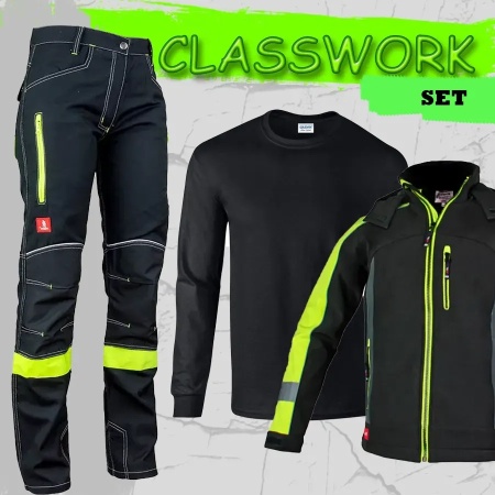 SET CLASSWORK - Jacheta softshell + pantaloni de lucru + bluza