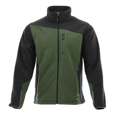 Sara Comfort Olive - Jacheta polar fleece, negru/galben