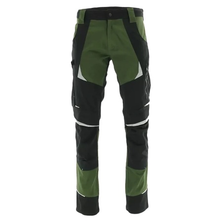 Sara Cottonflex - Pantaloni de lucru elastici din bumbac verde/negru