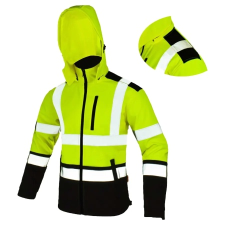 SOFT-REF-YELLOW - Jacheta Softshell Reflectorizanta HI-VIS, rezistenta la ploaie si vant