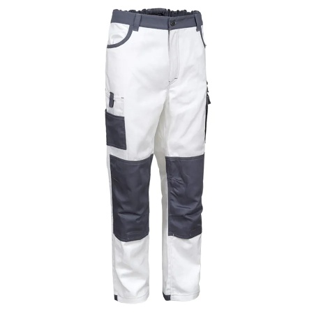 COMFORT-TR-W - Pantaloni de lucru din bumbac 100%, alb/gri
