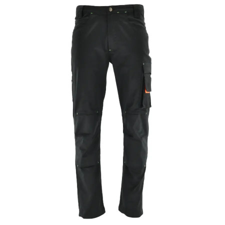 Flexi - Pantaloni de lucru felxibili, negru/portocaliu