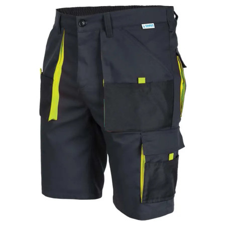 Sara King - Pantaloni de protectie scurti, gri/lime