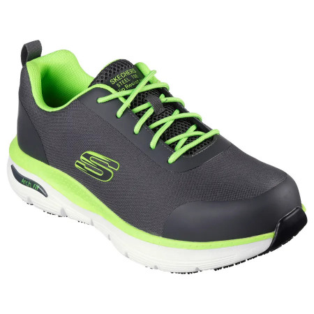 SKECHERS ARCH FIT SR - Pantofi de protectie ESD impermeabili, black/lime (S3, ESD)