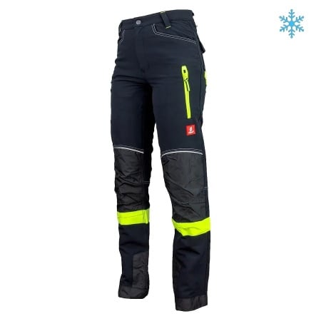 750 - Pantaloni de lucru imblaniti de iarna, material softshell, elastici