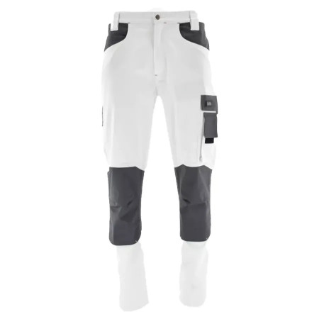 Actiflex - Pantaloni de lucru felxibili, alb/gri