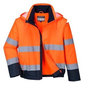 C464 - Geaca de protectie HI-VIS, imblanita, rezistenta la ploaie si vant, orange OUTLET