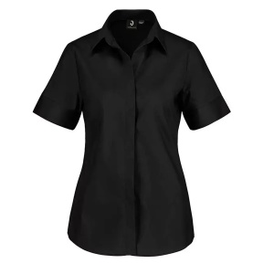 Fiore bluza dama cu maneca scurta - eleganta si confortabila pentru mediul profesional, negru