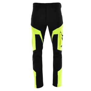 Sara Comfort - Pantaloni de lucru de iarna, material softshell, elastici, rezistenti la ploaie si vant, negru/galben