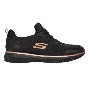 SKECHERS SQUAD - Pantofi dama antiderapanti, negru/auriu (SR, 01) - Img 3