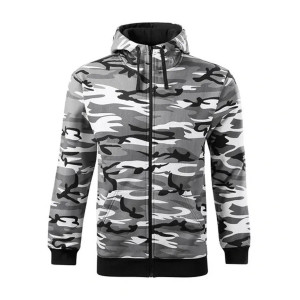 CAMO ZIPPER - Hanorac barbati, camuflaj gri