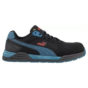 Puma Frontside Black/Blue – Pantofi de protectie ESD tip adidas, non-metalici (S1P, ESD, SRC, HRO)