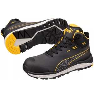 Puma XPLORE Anthr/Yellow Mid – Bocanci de protectie compozit ESD impermeabili (S3S ESD FO HRO SR)