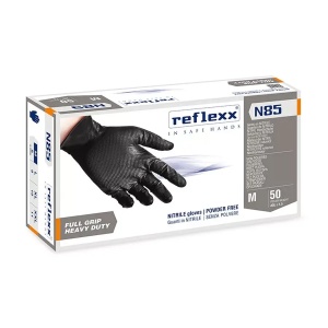 Manusi nitril ranforsate, negre, 50 bucati/cutie