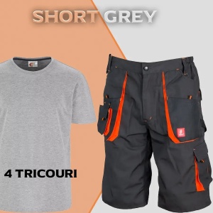 SET SHORT GREY - Pantaloni scurti + 4 tricouri
