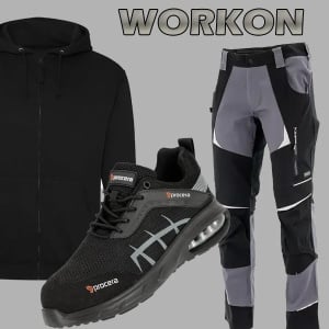 SET WORKON - Pantofi de protectie S1 + Pantaloni de lucru + Hanorac